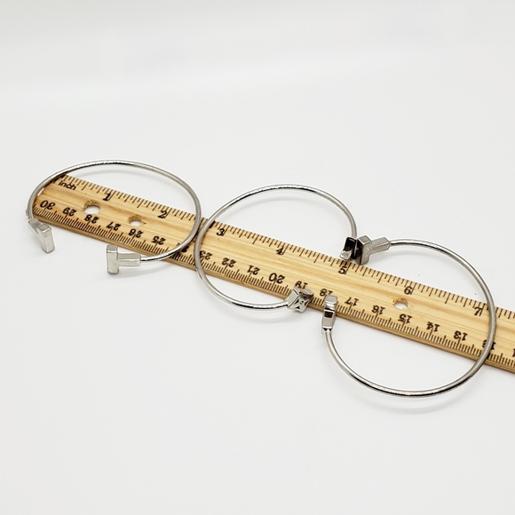 Lot of 3 silvertone bracelets clear white rhinestones black tie prom bride - Picture 4 of 4